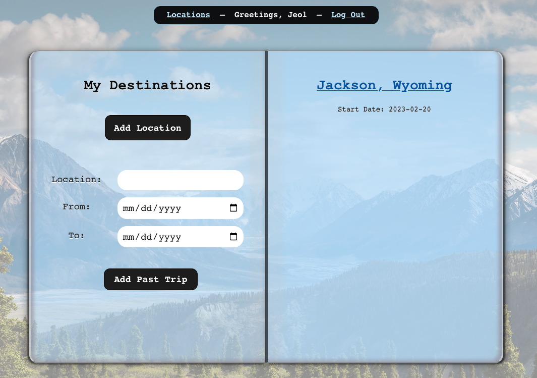 Main page of project passport